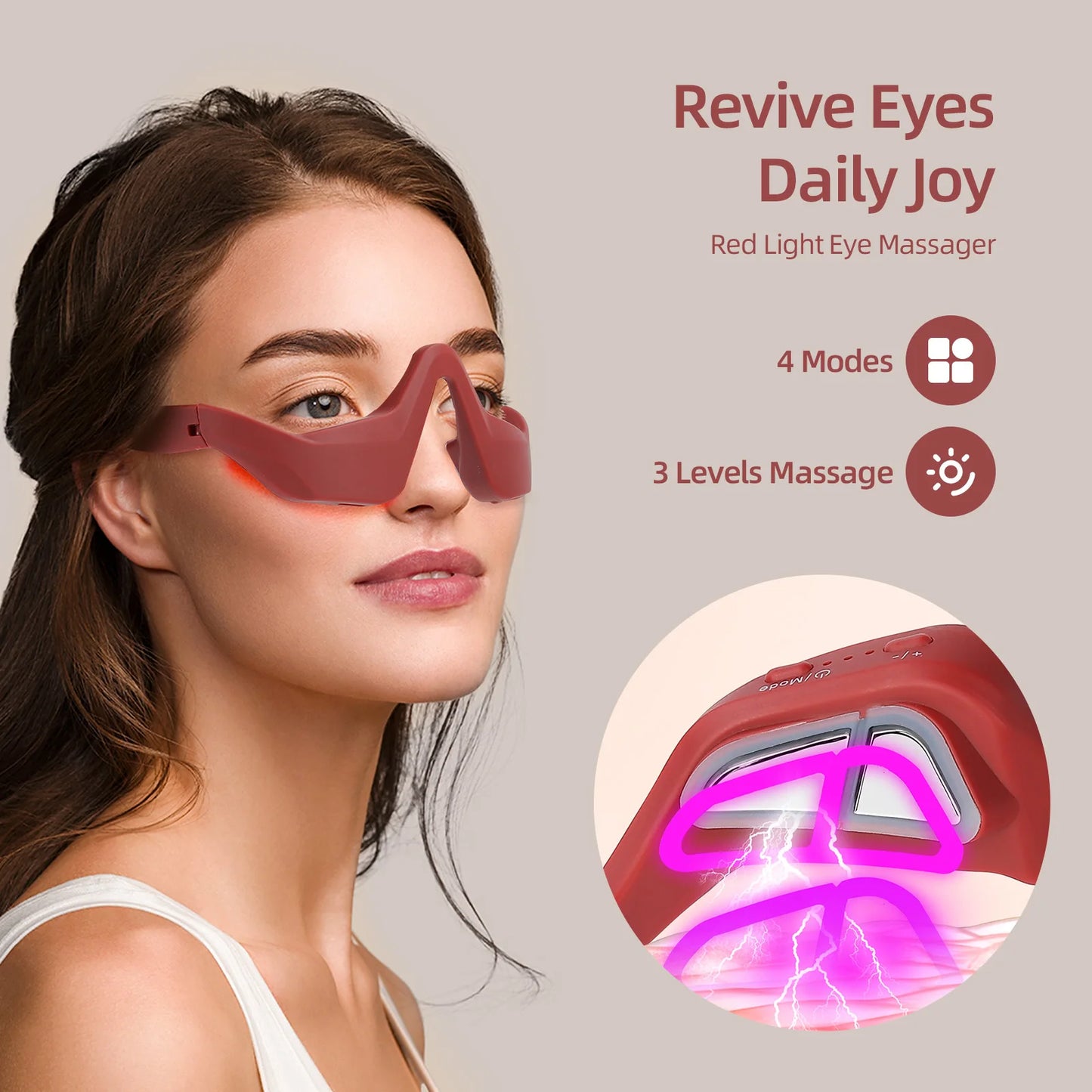 Under-Eye Massager, 3D Anti-Aging, EMS Eyes Relaxation, Remove Dark Circles