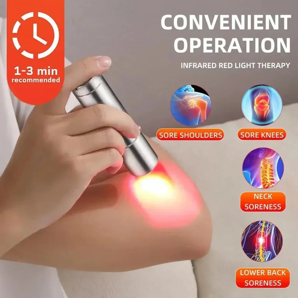 Mini therapy Device Pen, Red Light Phototherapy, Therapy Wavelength, Handheld Physiotherapy Torch Pain Relief.