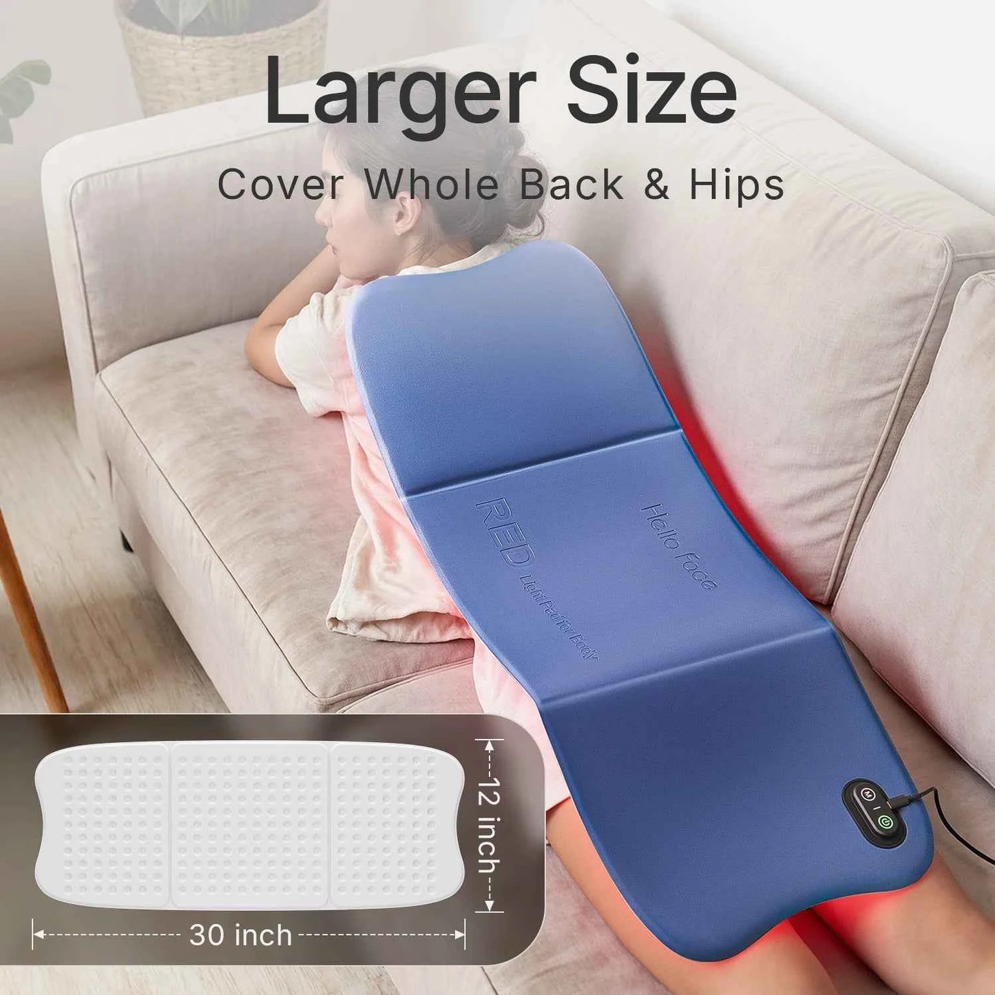 Large Red Light Therapy for Body, 264 Triple-Chip, 660nm & 850nm Red Light Therapy Mat 30'' x 12'' for Full Body