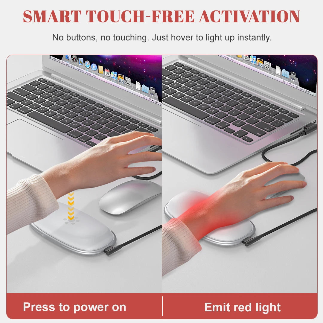 Astarexin Red Light Therapy Mouse Wrist Rest - 660NM & 850NM Touch-Activated