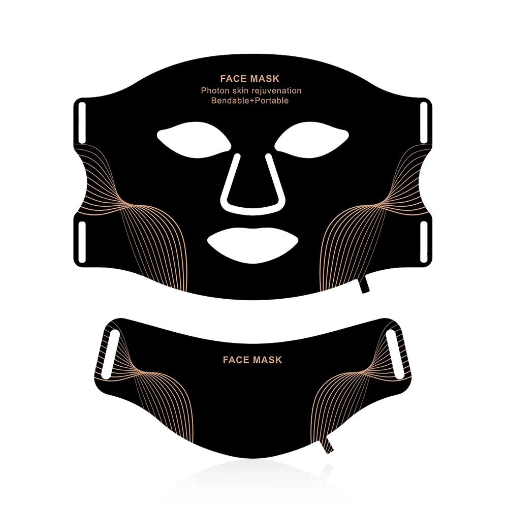 Mask Face With Neck, Red Light Infrared Therapy, Flexible Facial Mask Repair ,Skin Wireless Use
