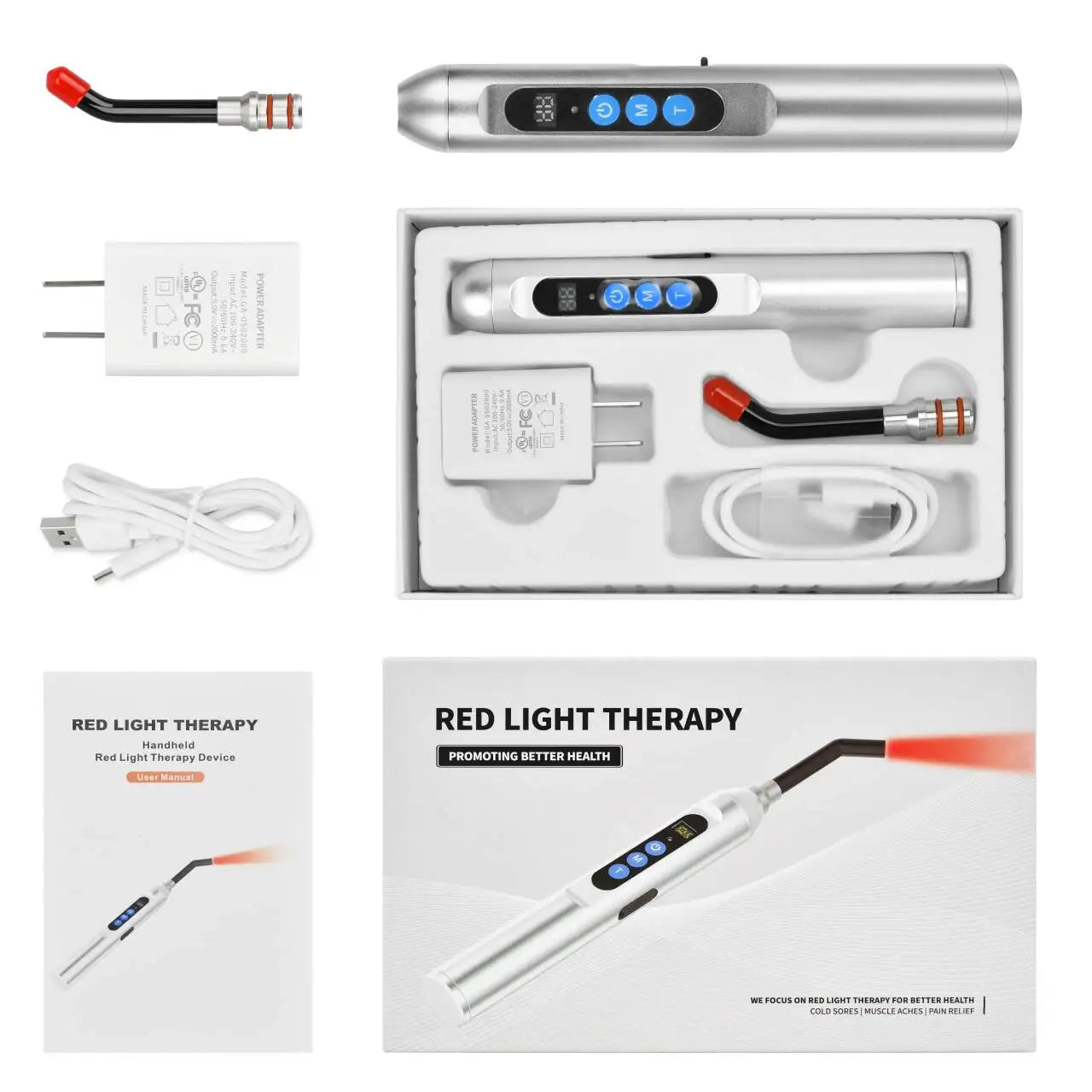 Therapy Cold Sore Wand, Device For Mouth Sores Treatment, LED Light Therapy Machine Skin Care