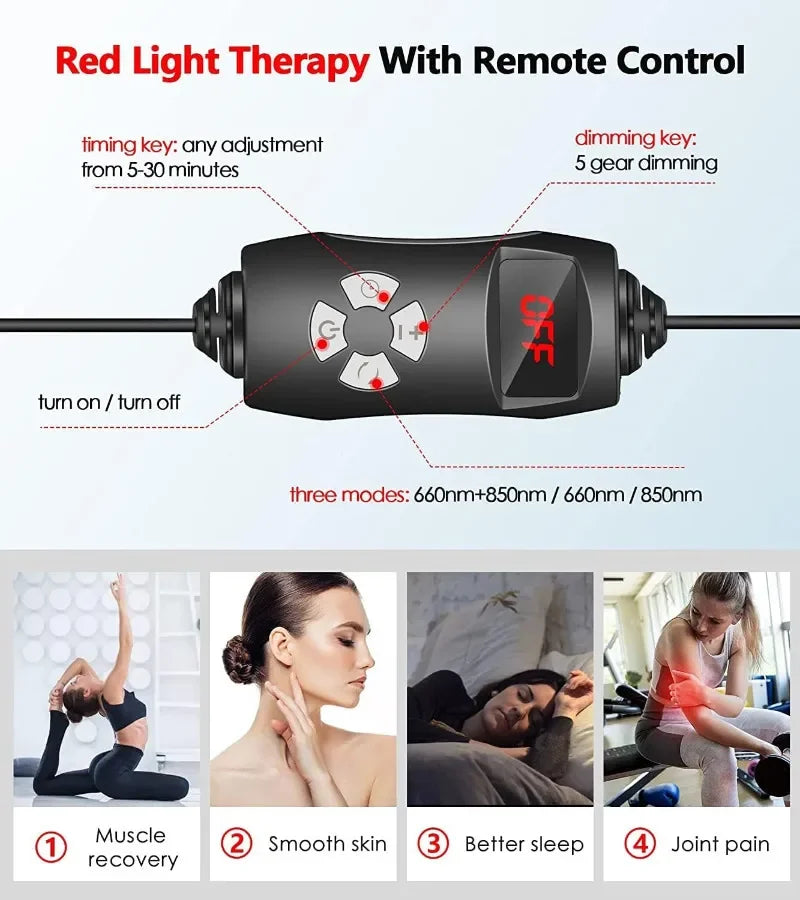 Red Light Therapy Lamp For Full Body, Stress Relief Daily Skin Care 660nm 850nm