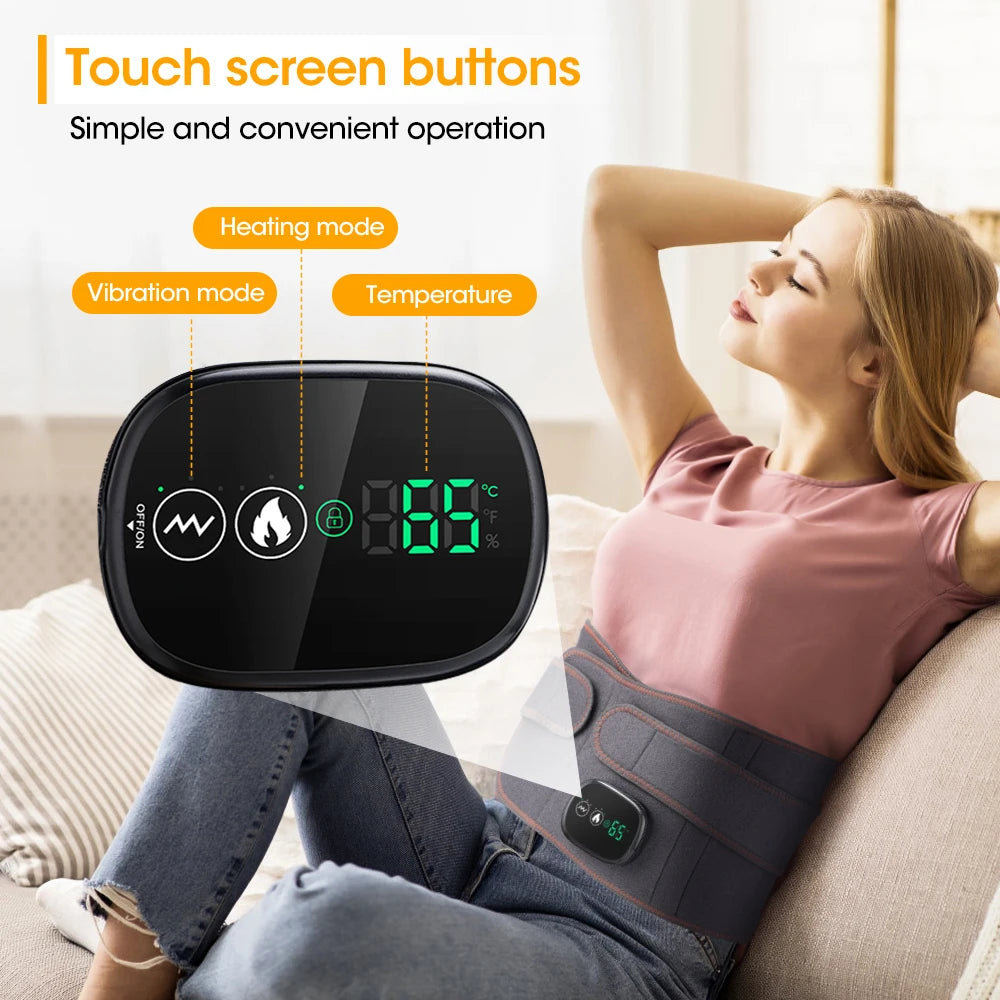 Heating Vibration Massager Belt, Red Light Hot Compress, Waist Support Brace with Massage,
