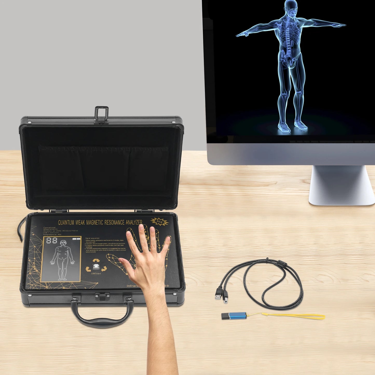 Hand Full Body Diagnostic Tester, Physiotherapy Instrument, Body Scanner, Analyzer Health Detector,