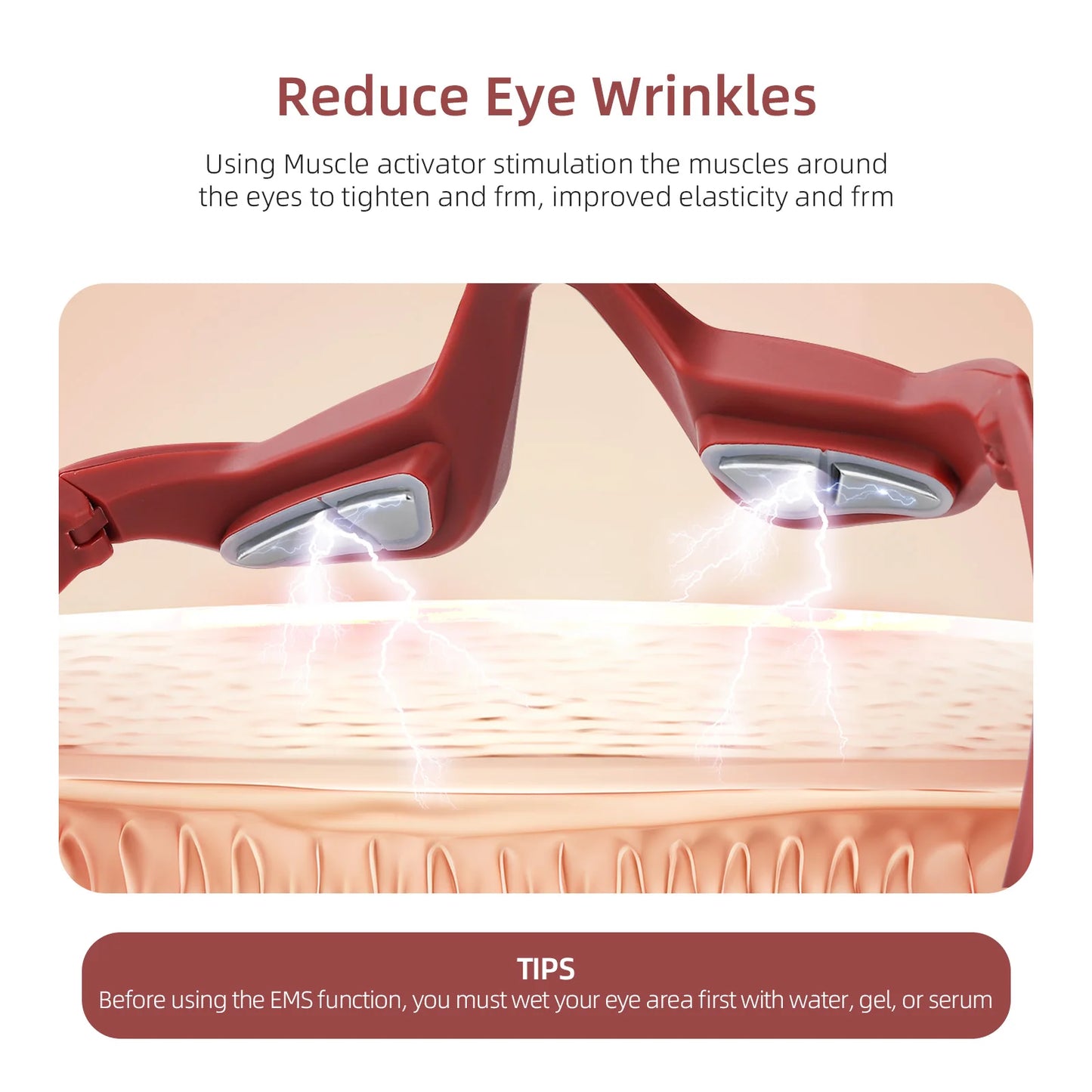 Under-Eye Massager, 3D Anti-Aging, EMS Eyes Relaxation, Remove Dark Circles