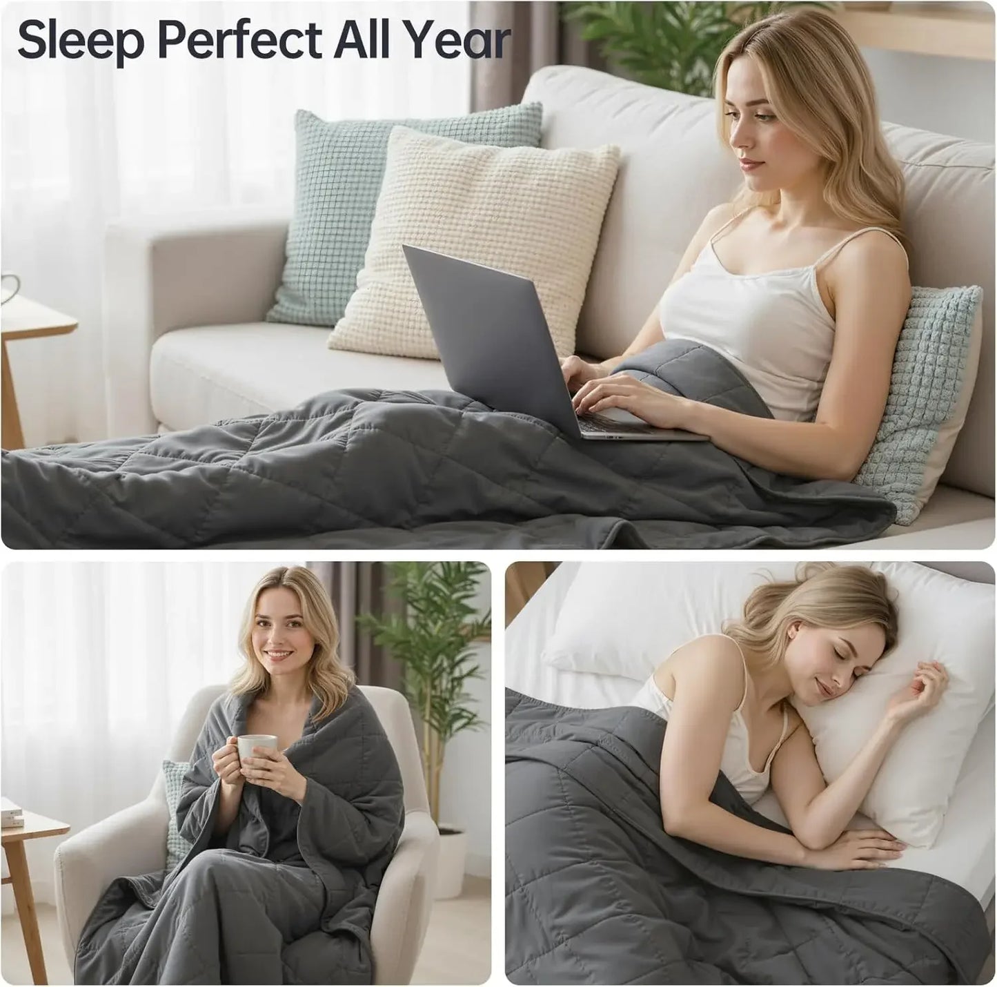 Weighted Blanket for Adults, 20lbs Queen Size, Heavy Cooling Blanket