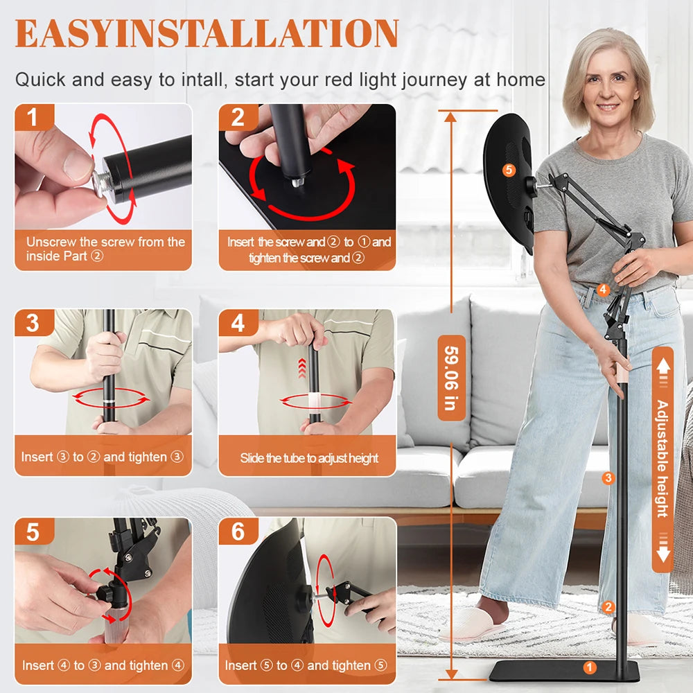 Red Light Therapy Bracket Light Mat 2-in-1 Relieve Muscle Pain For Full Body