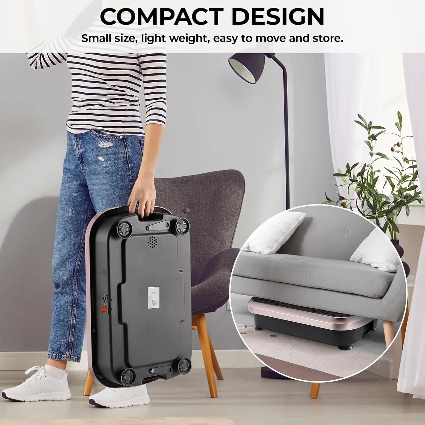 Vibration Plate, Fitness Vibration Board for Home, Full Body Exercise Machine, Fat Burning & Body Shaper