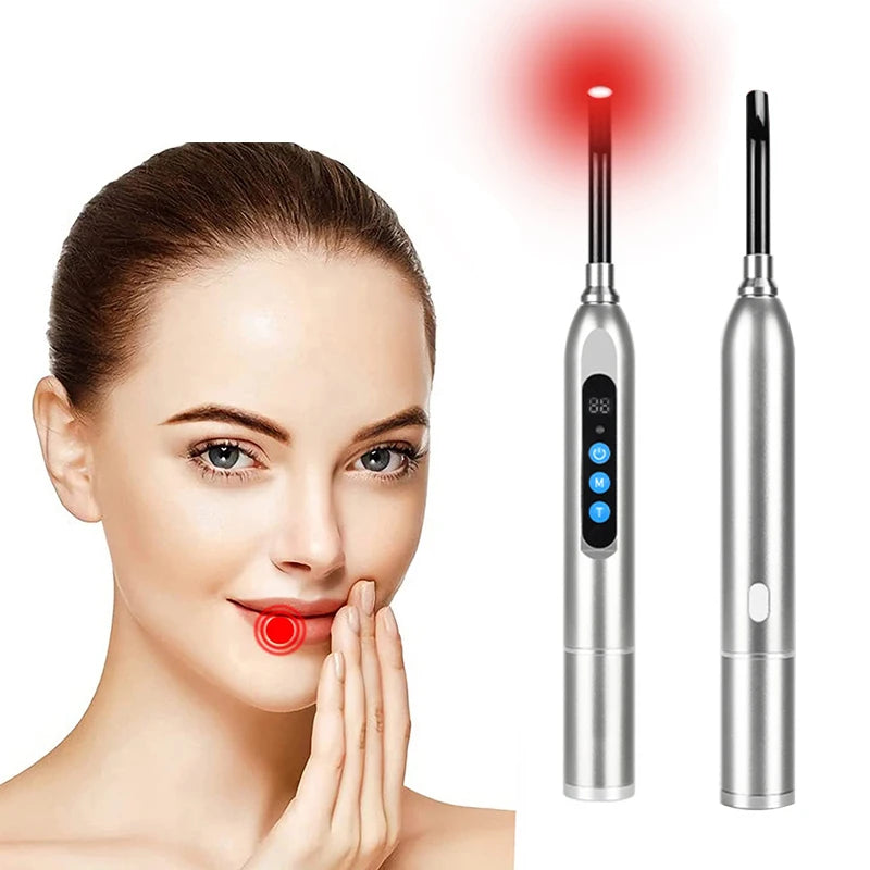 Therapy Cold Sore Wand, Device For Mouth Sores Treatment, LED Light Therapy Machine Skin Care