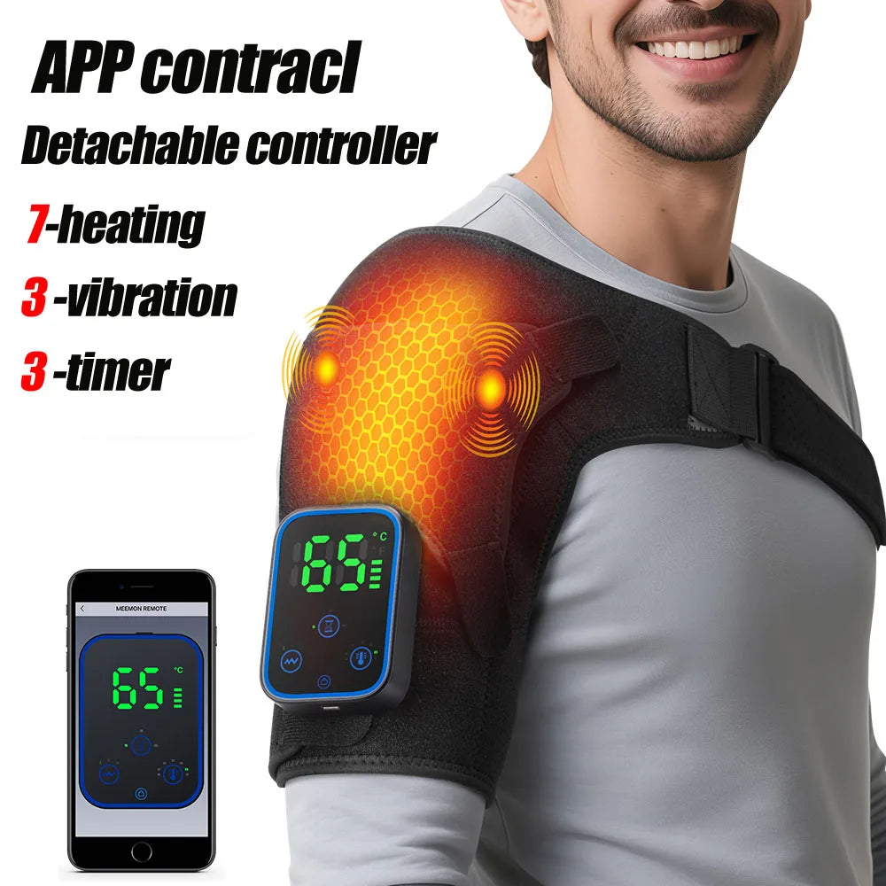 Electric Heating Shoulder Brace, LED Display, Vibration Shoulder Massage, Muscle Relaxation