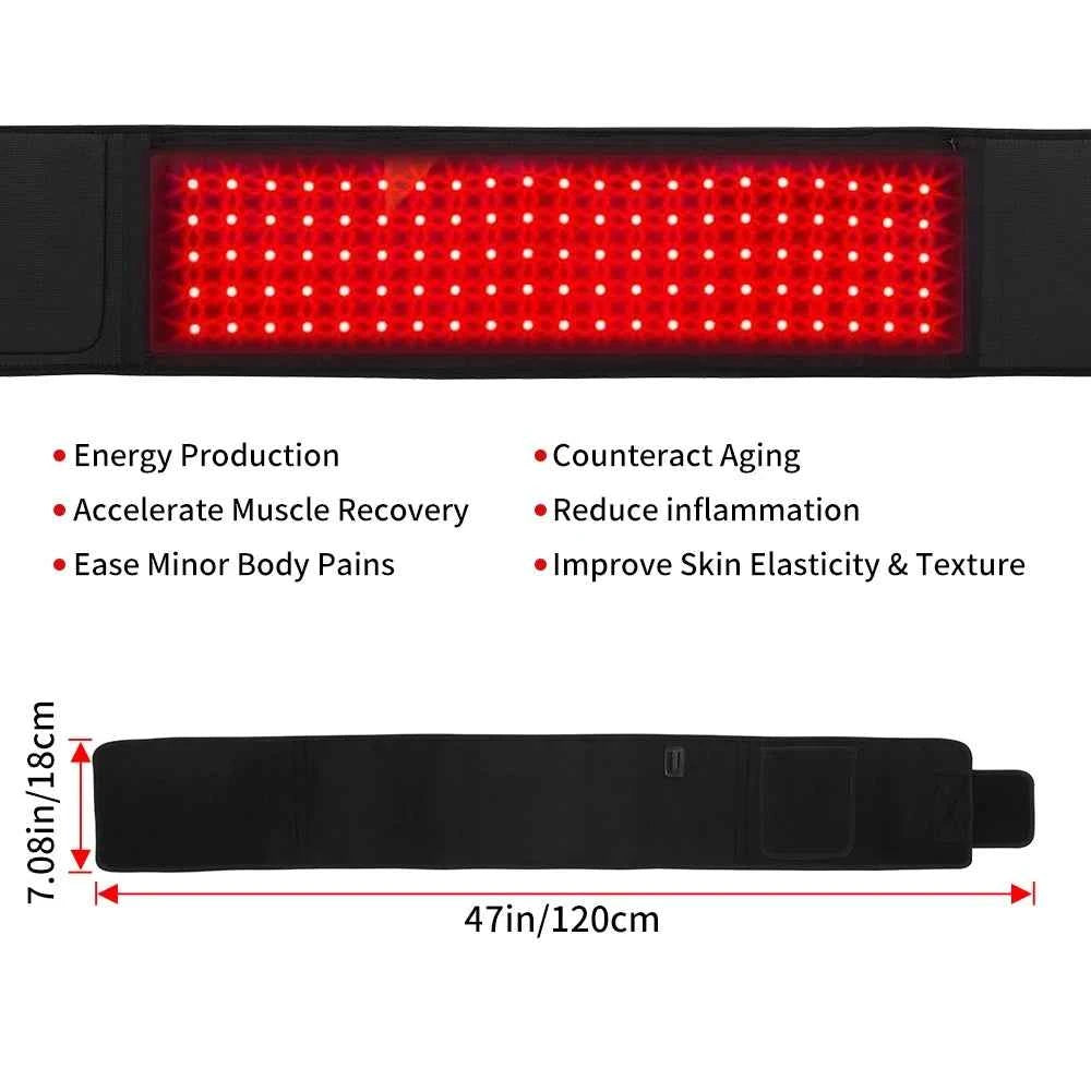 Red Light Therapy Belt, 660nm 850nm, Near Infrared Light Therapy for Body, Relaxing Muscle, Inflammation, Improve Circulation