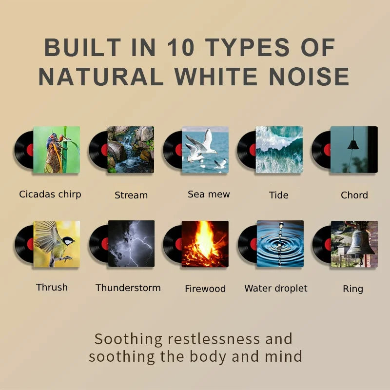 Sleep White Noise Machine, Touchable, LED Night Light, Relaxing Audio & Sleep Lamp