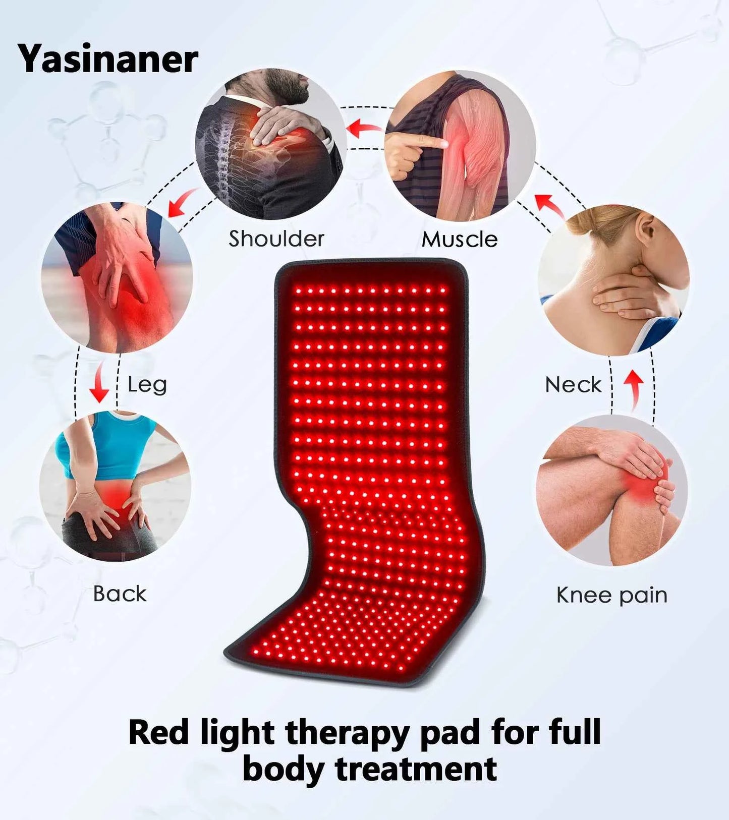 Updated! Red Light Therapy Heating Pad, Cushion Mat, Waist, Back, Shoulder, Muscle Pain Relief Relax Infrared Light