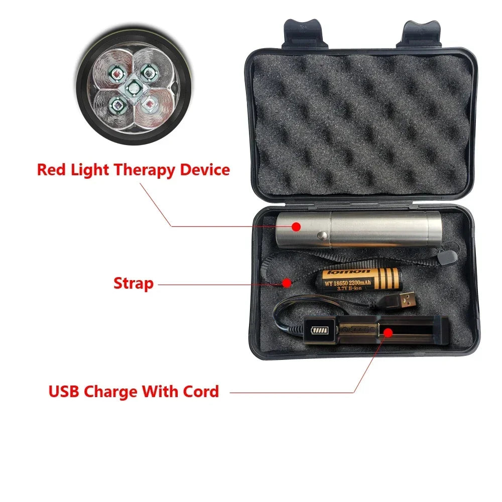 Mini therapy Device Pen, Red Light Phototherapy, Therapy Wavelength, Handheld Physiotherapy Torch Pain Relief.