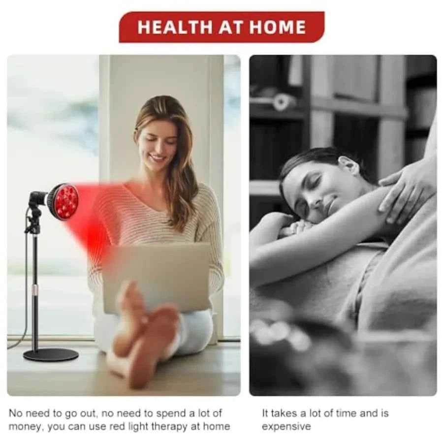 Red Light Therapy Lamp with 16.5 inch Adjustable Stand, 660nm and 850nm, Near Infrared Light Combo, for Face and Body