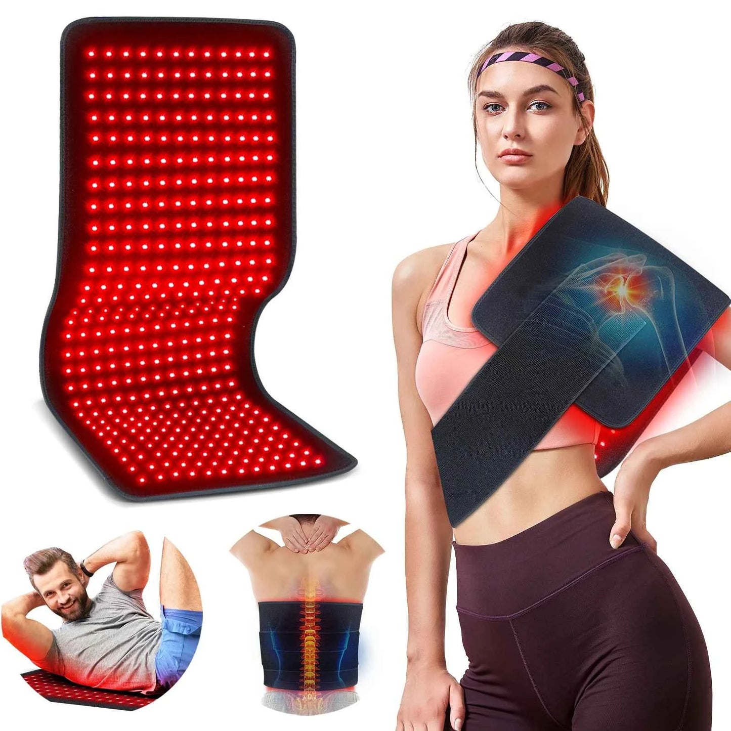 Updated! Red Light Therapy Heating Pad, Cushion Mat, Waist, Back, Shoulder, Muscle Pain Relief Relax Infrared Light