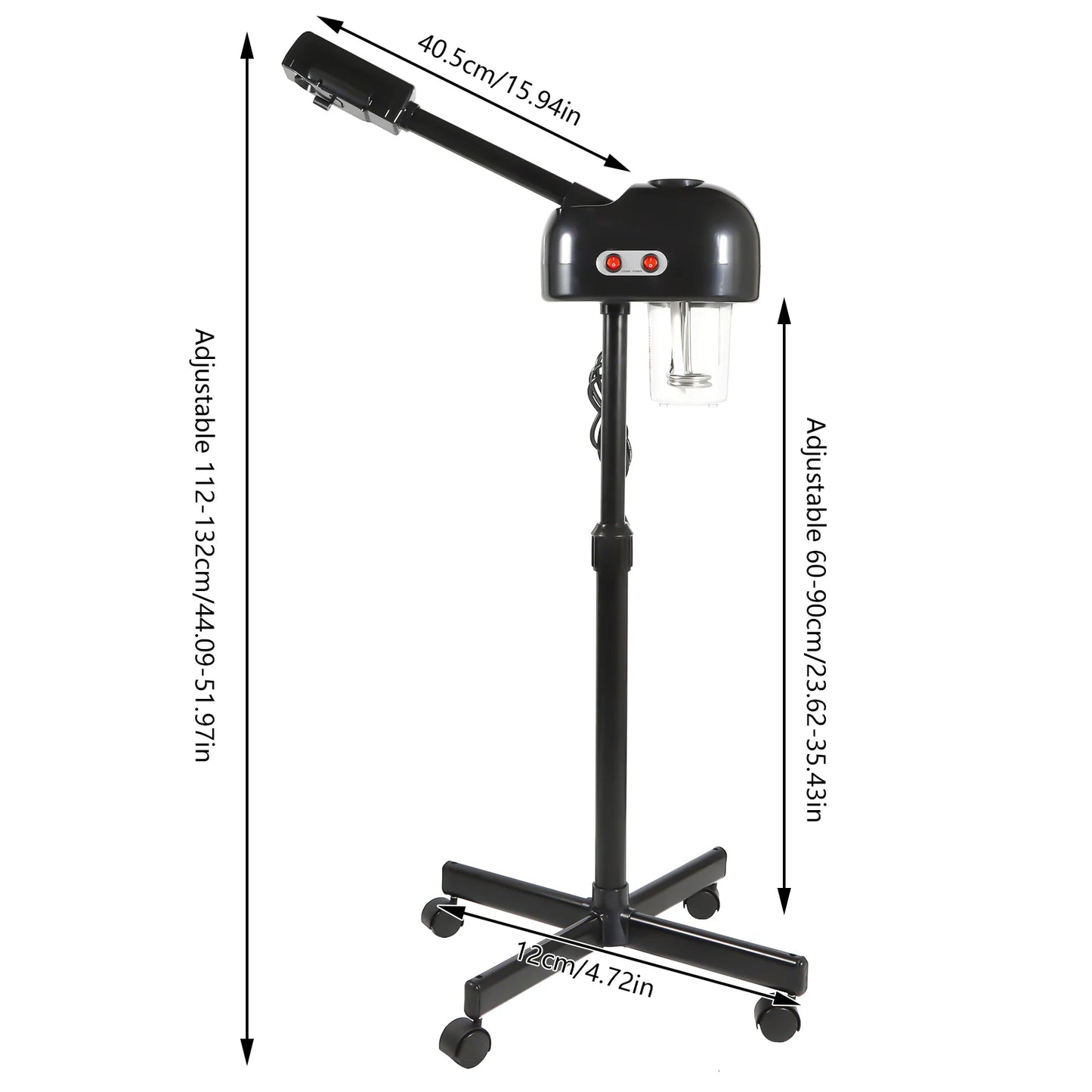Facial Steamer, Height Adjustable Sprayer, 360° Rotatable, Movable Skin Care Equipment