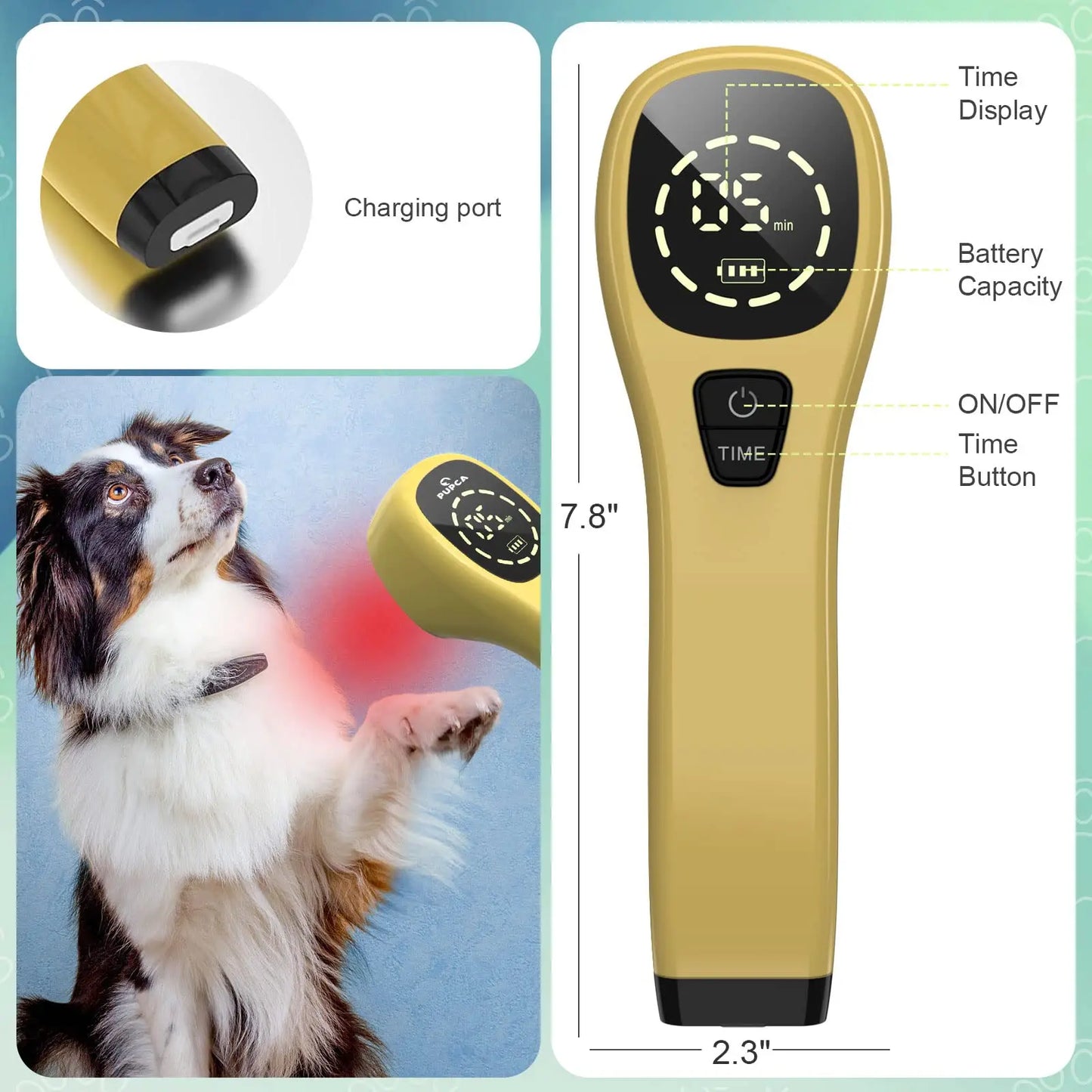 Pet Pain Relief  650nm 808nm, Cold Low Level Laser, Red Light Therapy Device, Dog, Cat  Physical Muscle Therapy Equipment