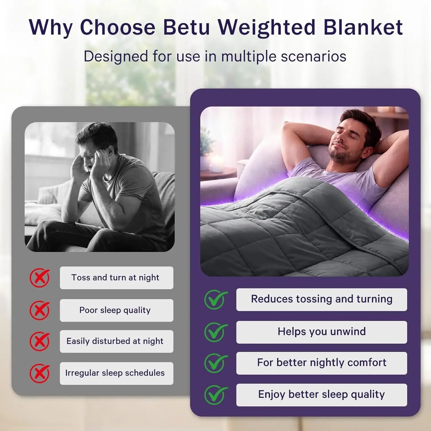 Weighted Blanket 20lbs for Adults, 48x72 Twin Full Size