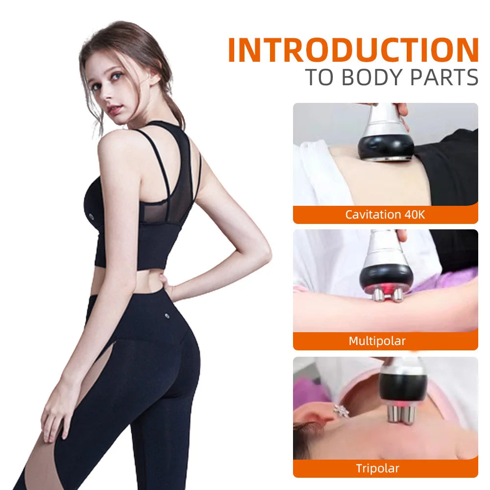 Beauty Body Slimming Massager, Cavitation Machine, Multi-Functional Device, Face Body Tightening, Lifting Spa Skincare Tool