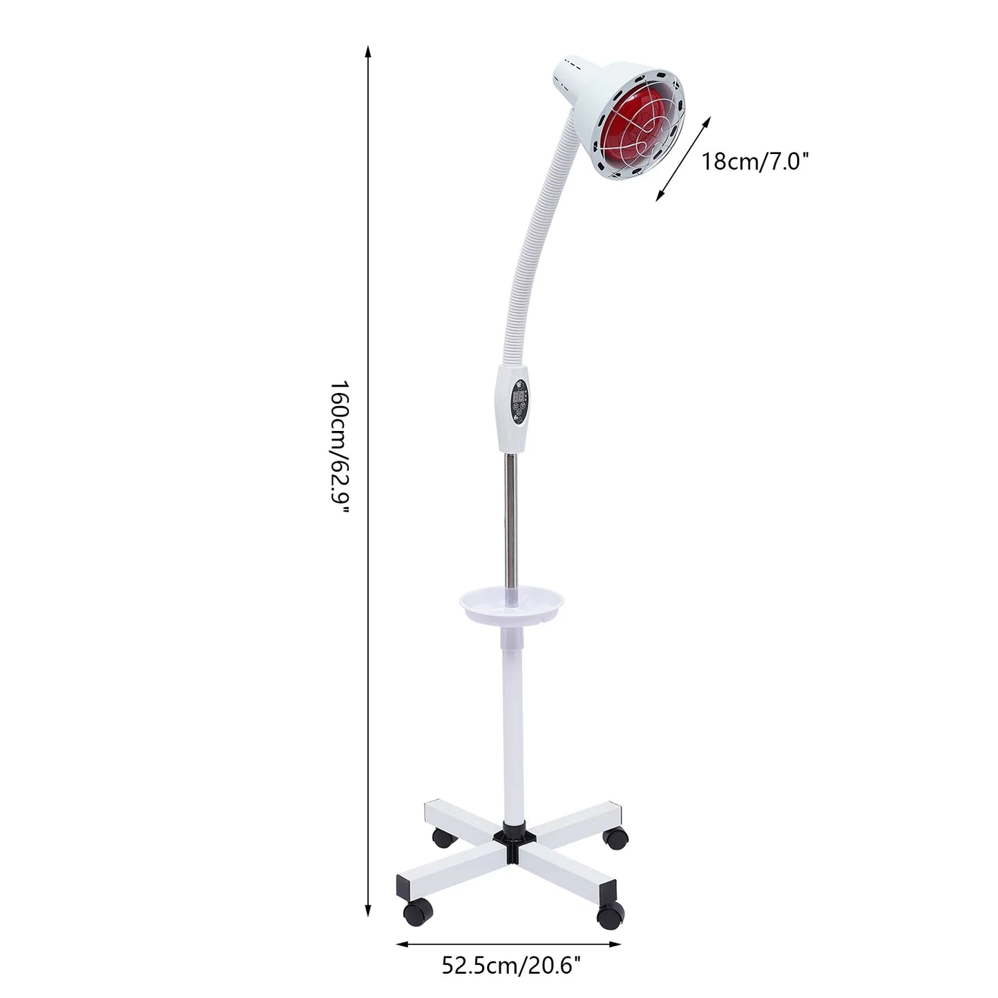 275W Infrared Heat Lamp, Near Red with Flexible Arm, Standing Lamp for Relieve Joint and Muscle Aches 110V