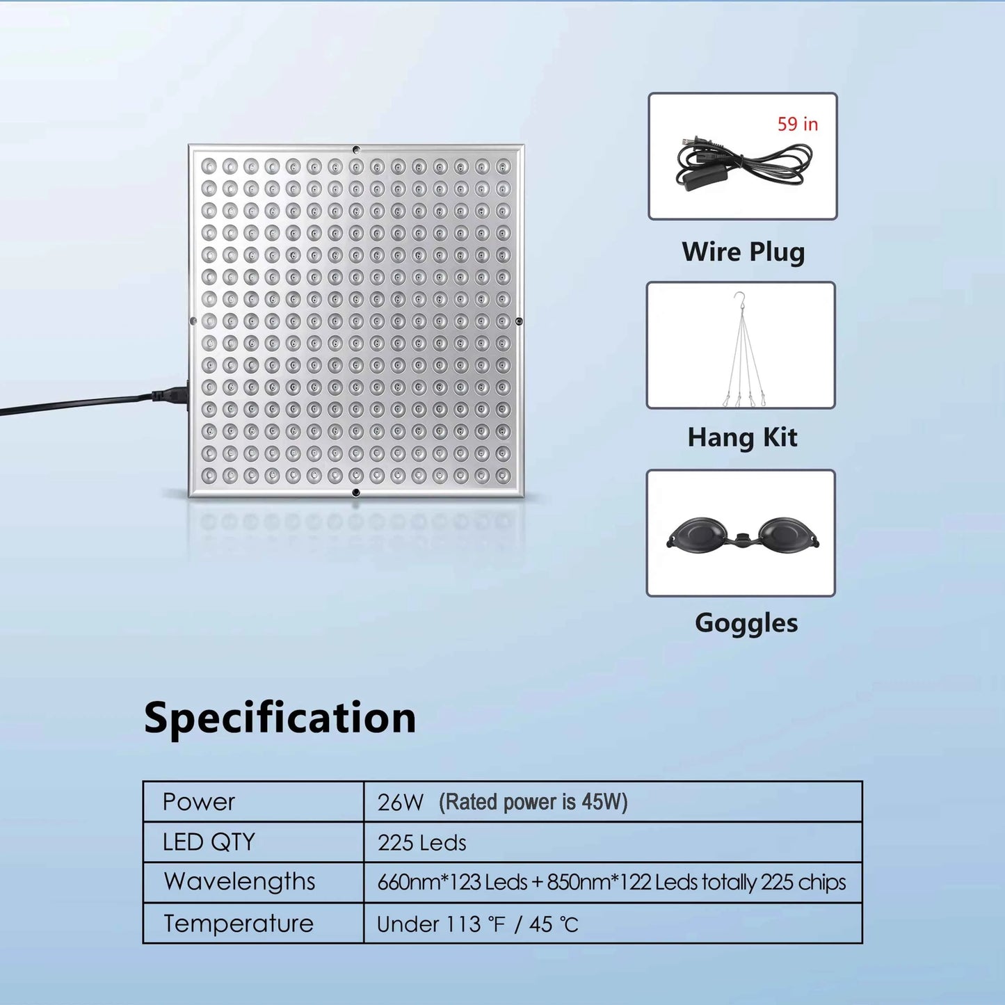 LED Red Light Therapy, Panel Lamp for Facial Anti Aging, Pain Relief Physical Therapy Tools