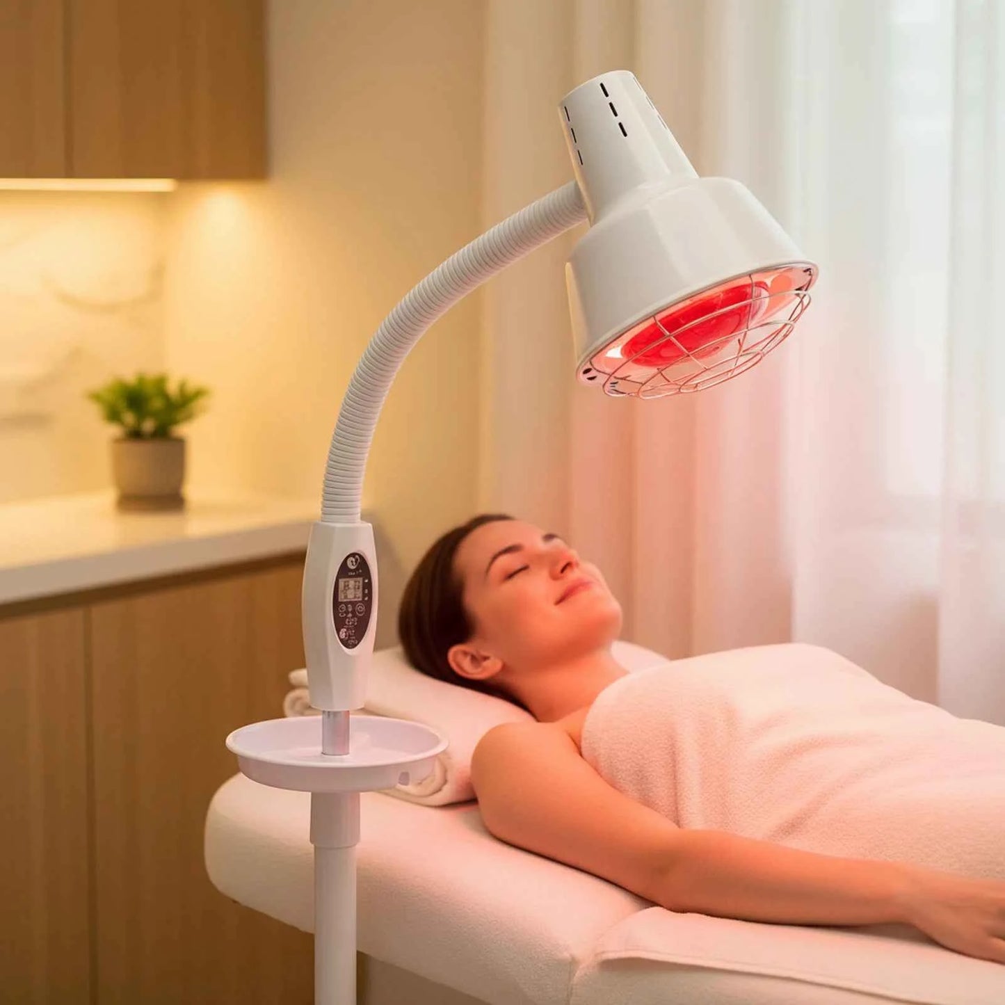 275W Infrared Heat Lamp, Near Red with Flexible Arm, Standing Lamp for Relieve Joint and Muscle Aches 110V