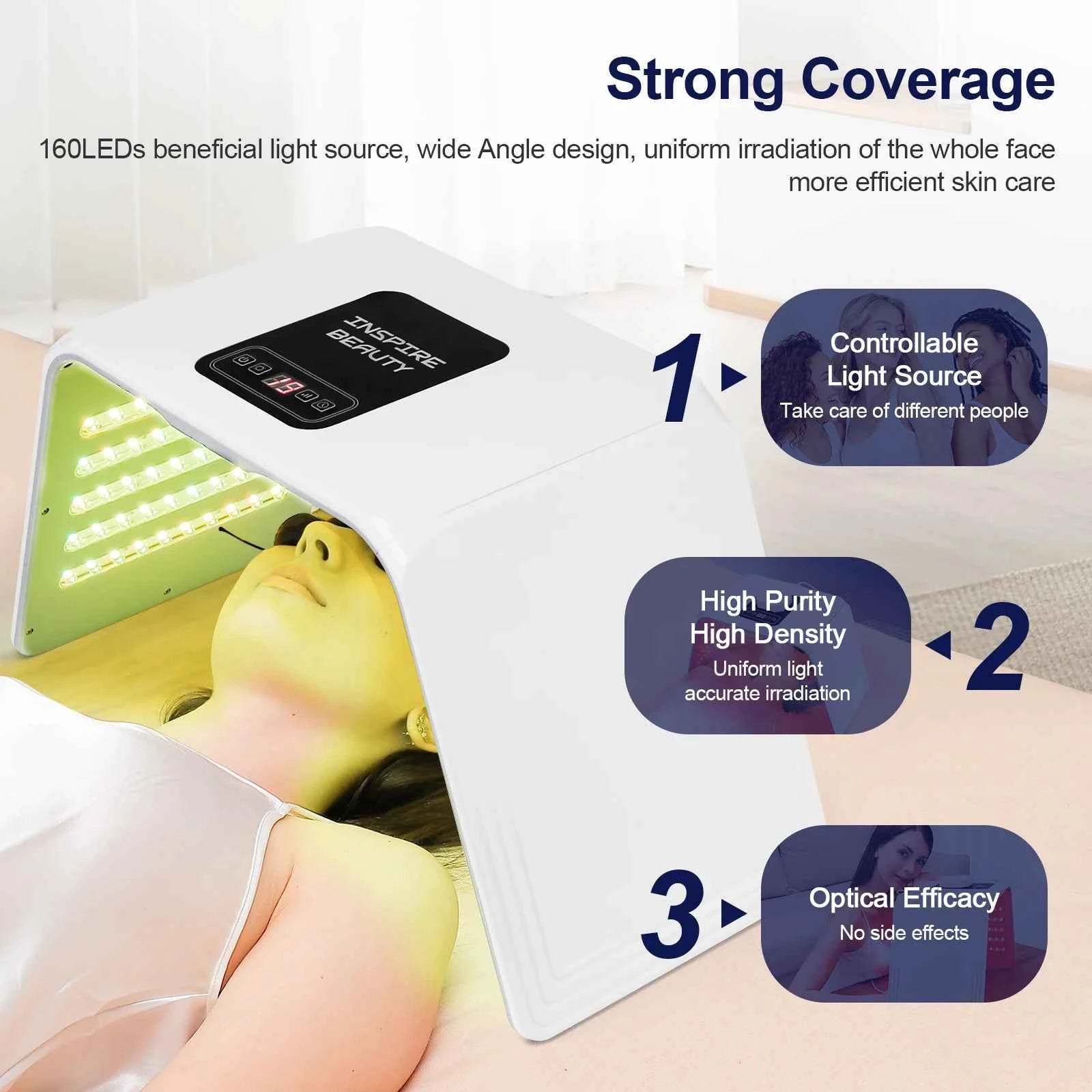 7 Colors LED Photon Machine, Foldable, Skin Rejuvenation Light Facial