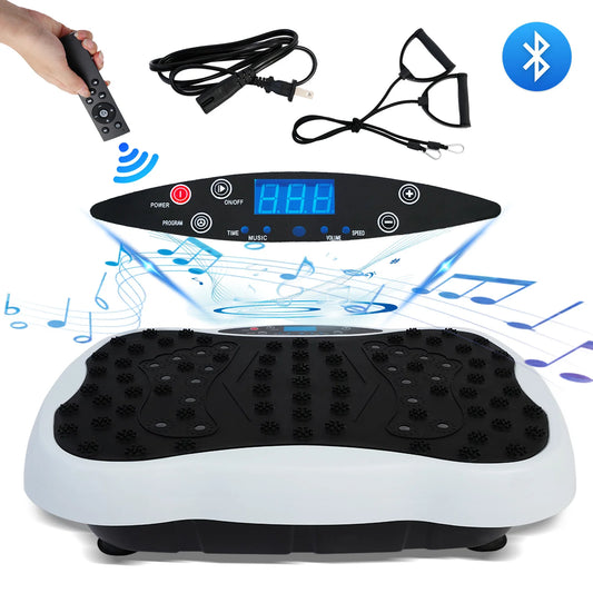 Full-Body Vibration Plate, Exercise Equipment Workout 330lbs, with Resistance Bands Remote Control