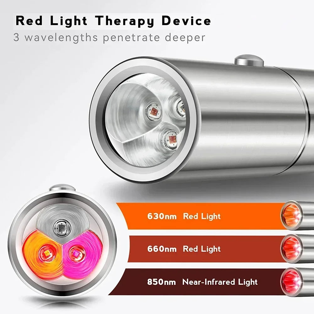 Mini therapy Device Pen, Red Light Phototherapy, Therapy Wavelength, Handheld Physiotherapy Torch Pain Relief.