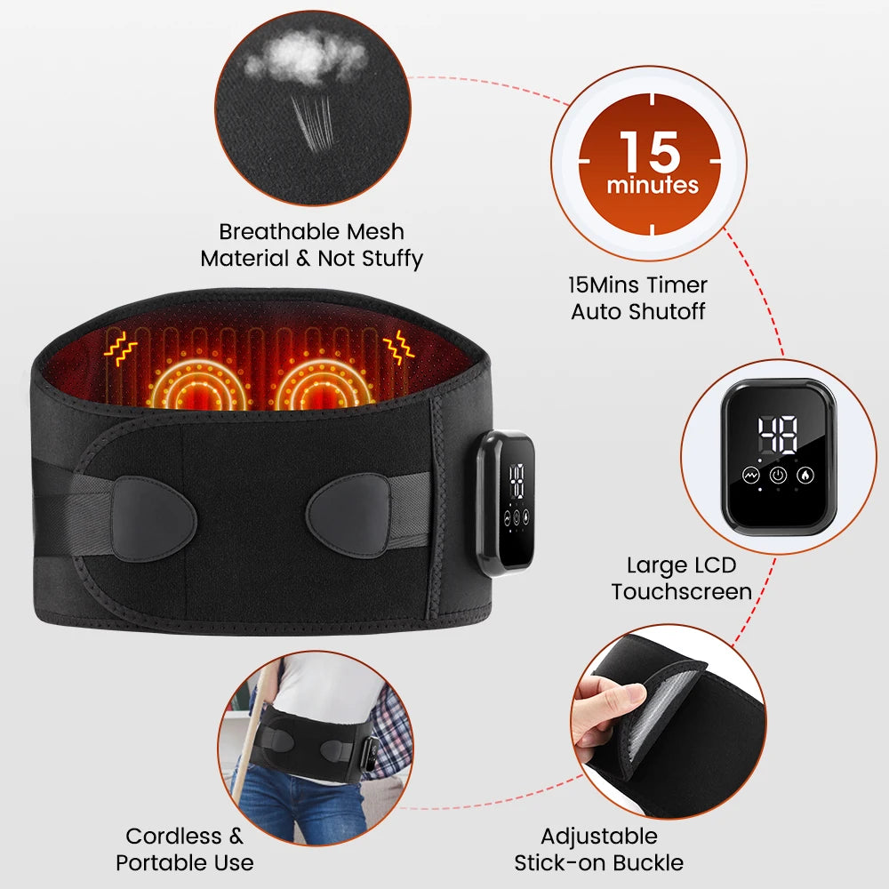 Infrared Heating Waist Massager, Electric Belt Vibration,