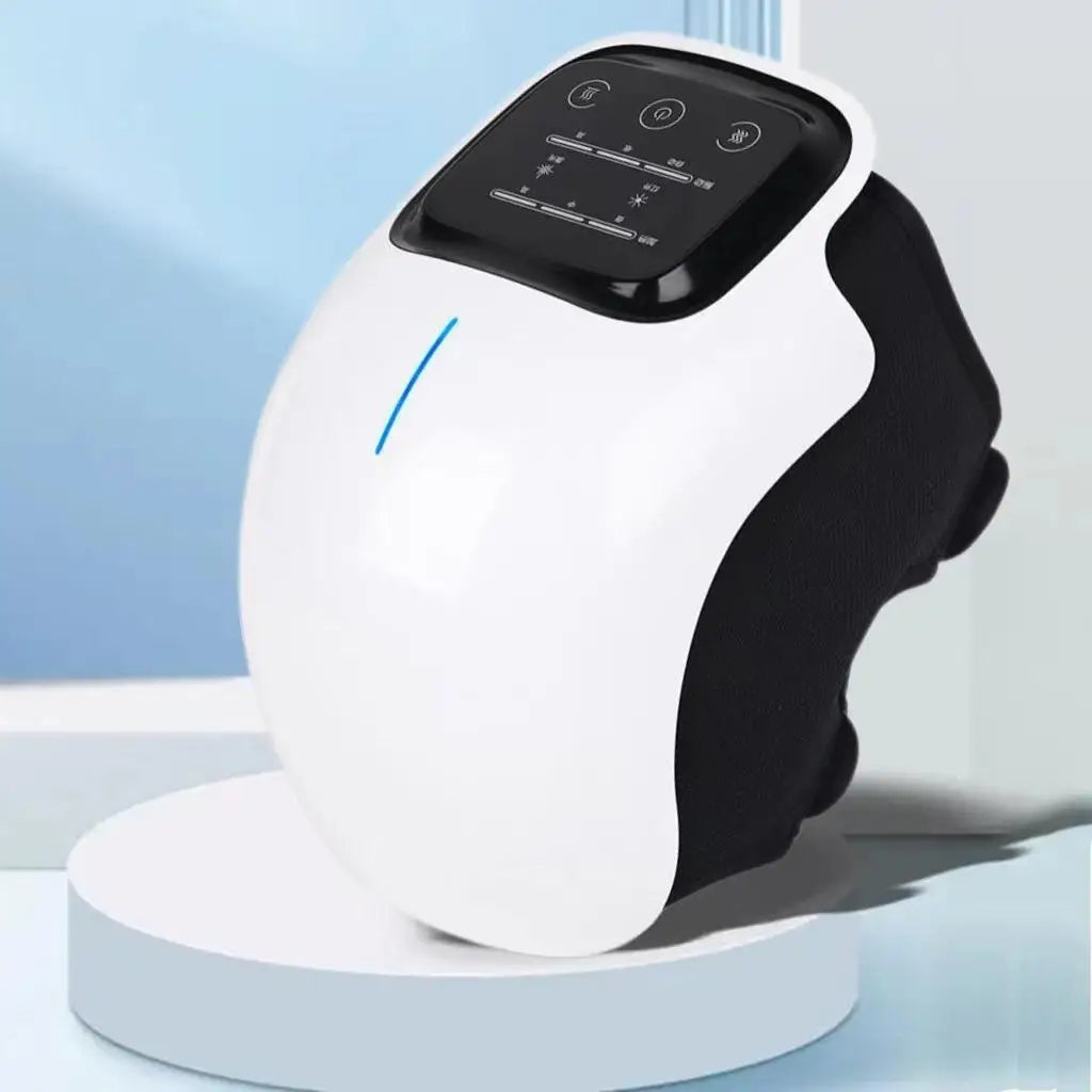 Cordless Knee Massager, with Heat and Vibration, Portable Knee Massager, with Large LED Screen, Adjustable Temperature