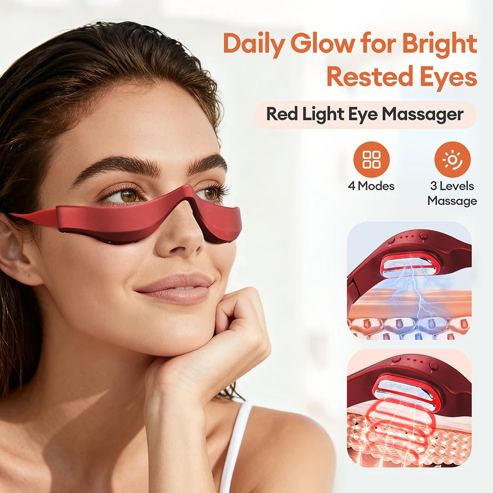 3D Eyes Relax Massager, Red Light, Fine Line Relax Massager for Dark Circles