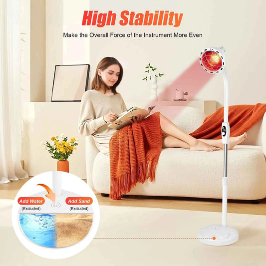 Adjustable Infrared Heat Lamp, for Muscle & Joint Pain Relief, 360° Rotatable Infrared Baking Light, 0-115℃ Temp Control