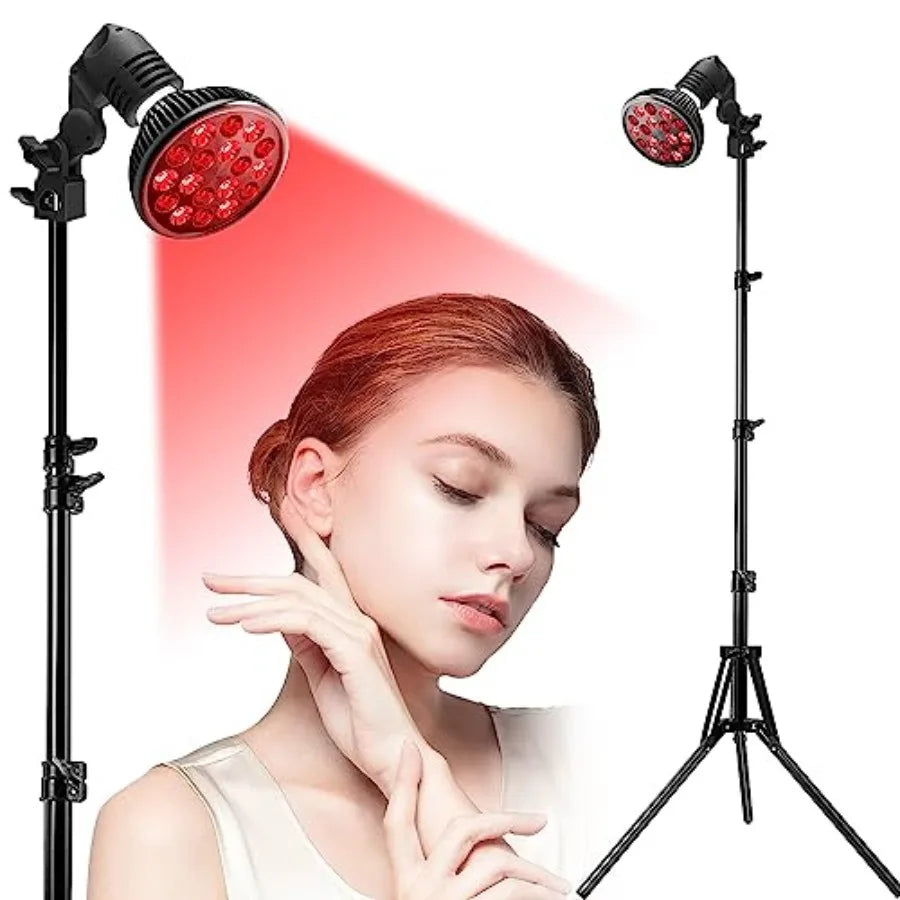 Red Light Therapy Lamp with 16.5 inch Adjustable Stand, 660nm and 850nm, Near Infrared Light Combo, for Face and Body