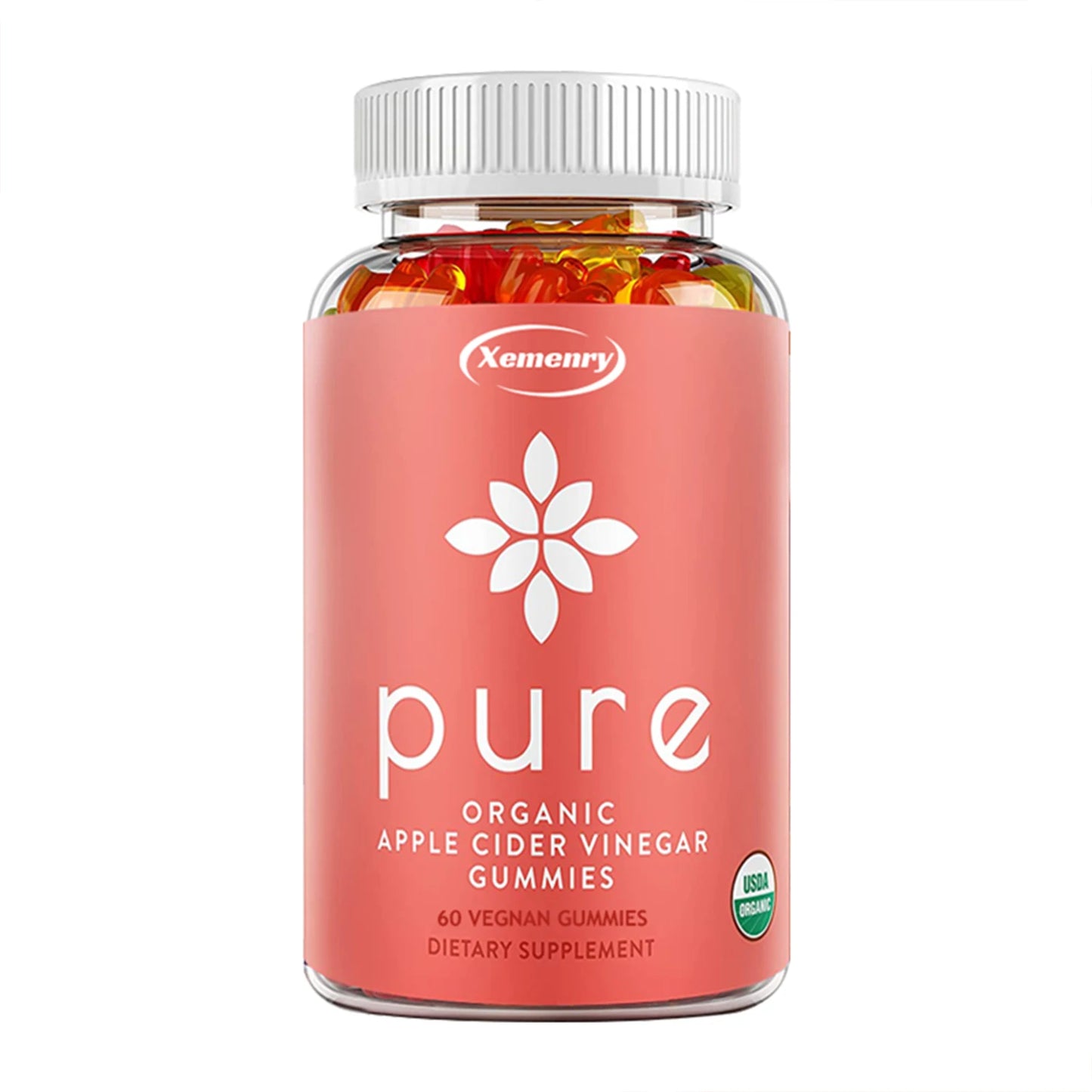 Pure Apple Cider Vinegar - Weight Management, Metabolism Boost, Fat Burning, Appetite Suppressant, Detoxification - 60 Gummies