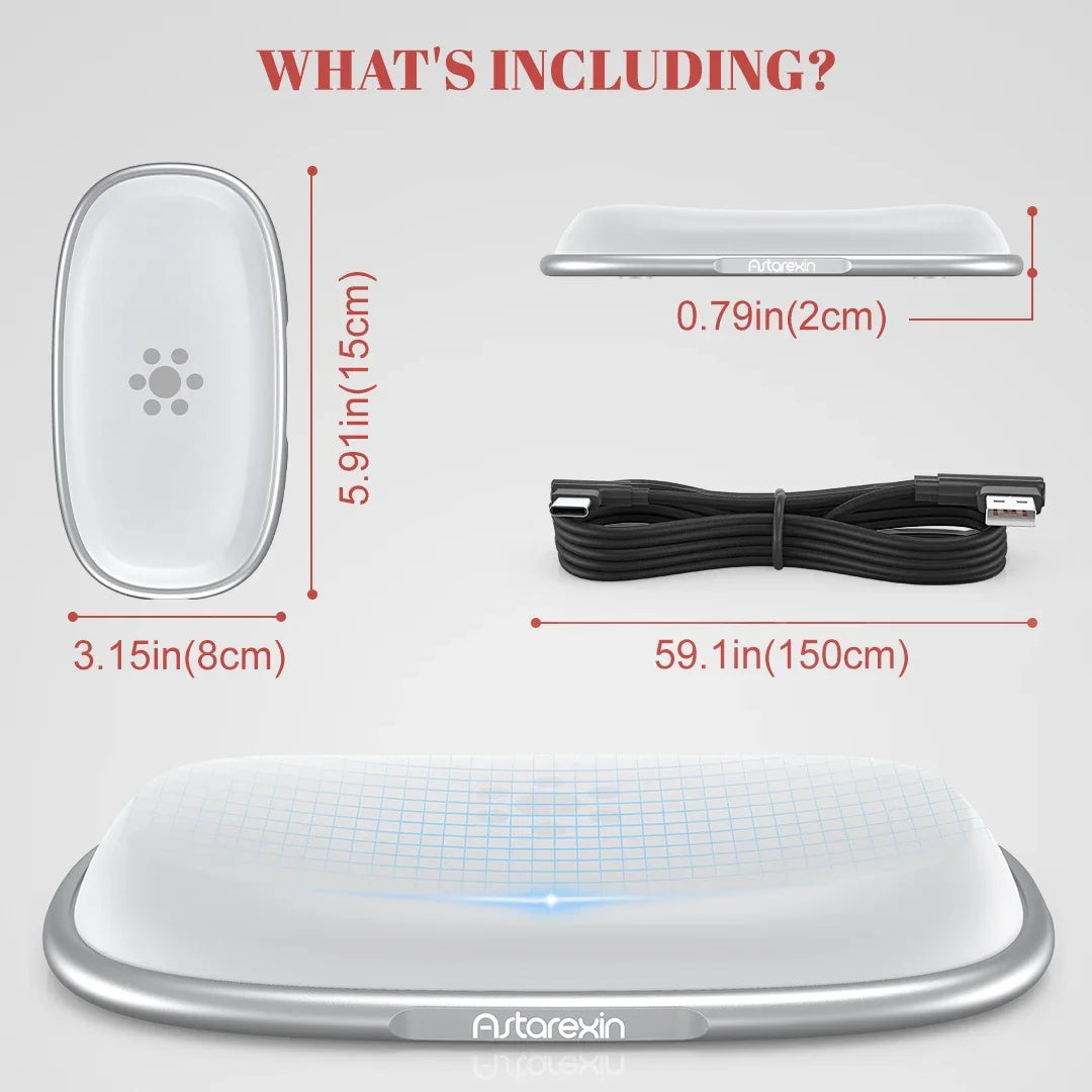 Astarexin Red Light Therapy Mouse Wrist Rest - 660NM & 850NM Touch-Activated
