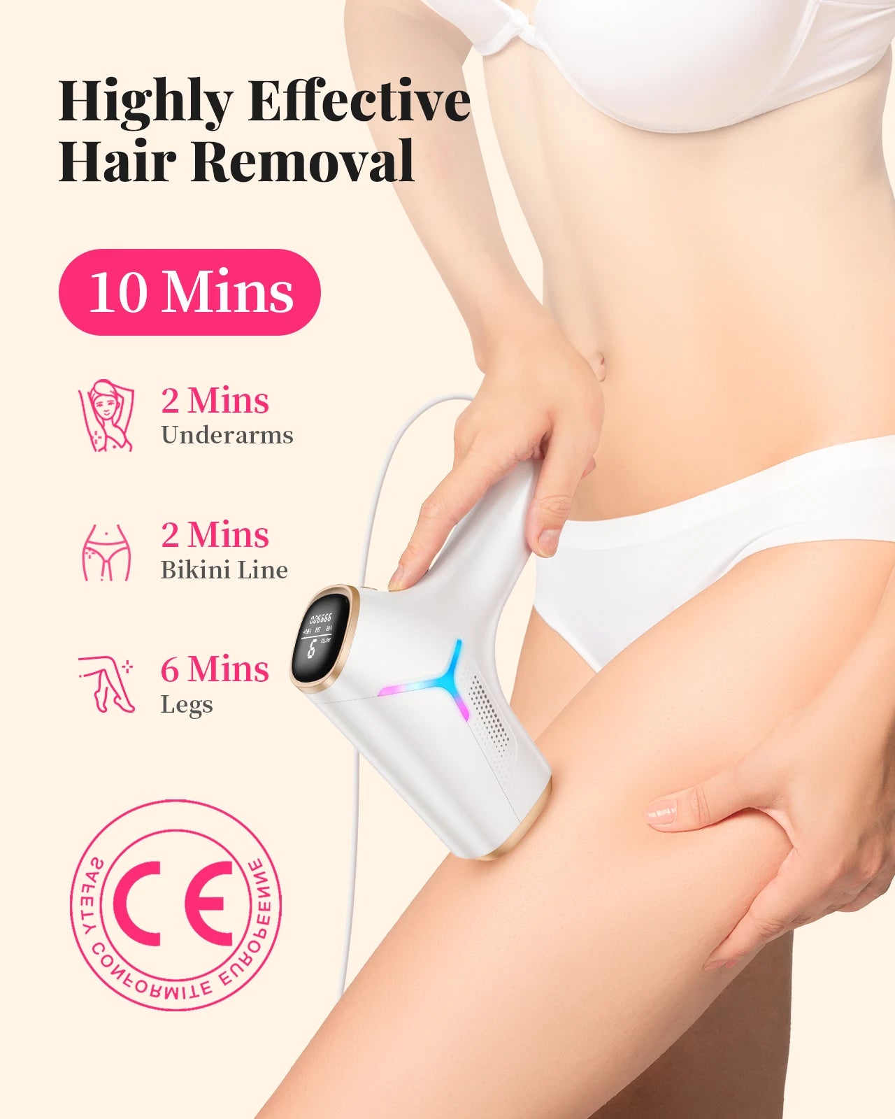 990000 Flashes Laser Hair Removal, UNISEX, Hair Removal, Body, Bikini, and Facial Areas, Painless, Permanent Hair Removal