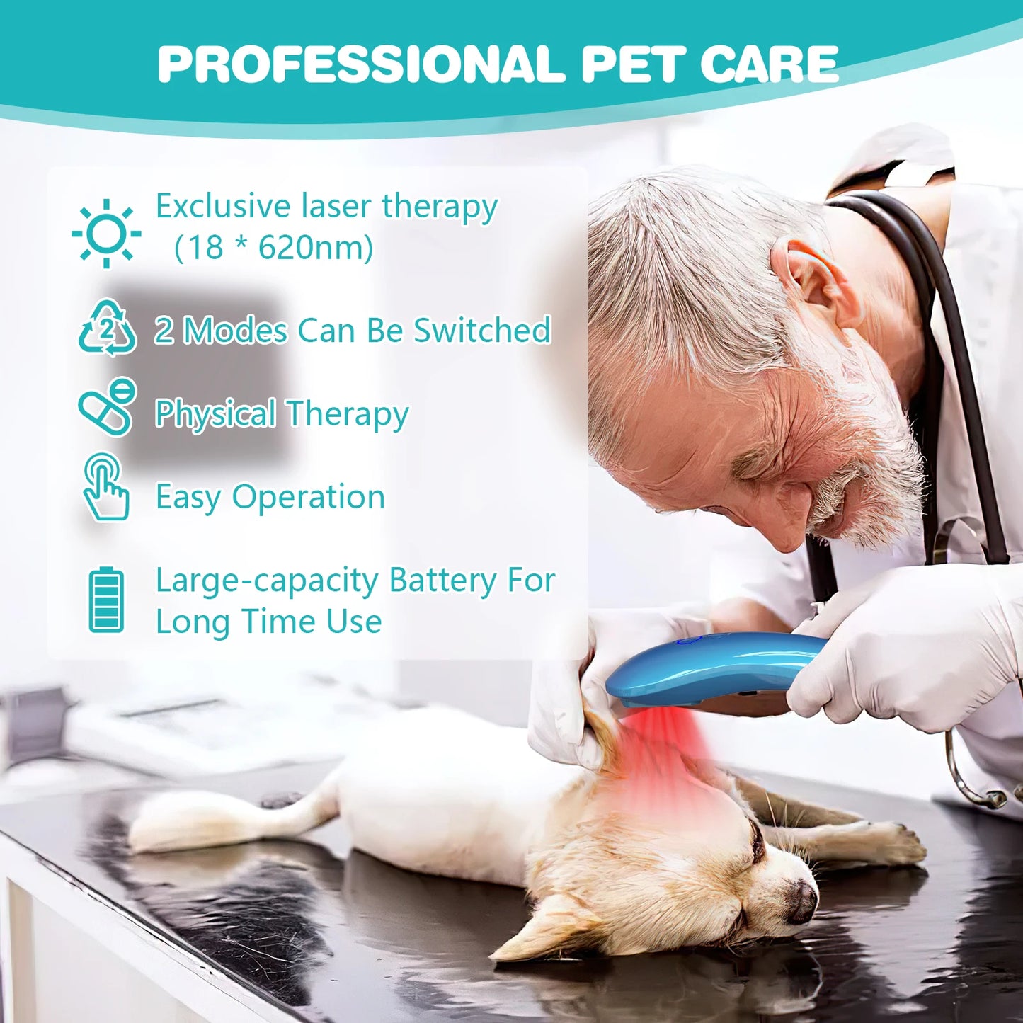 KTS Laser Therapy for Dogs, Veterinary Equipment for Joint Muscle Pain Relief&Inflammation