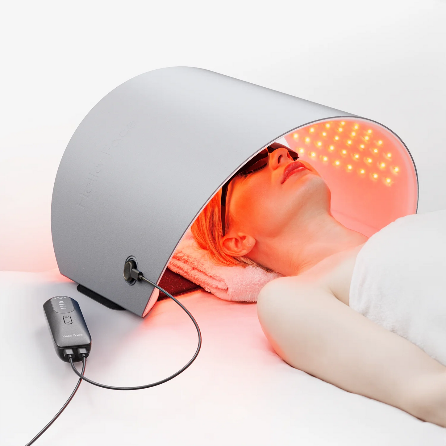 Hello Face, back, shoulders, L6 LED Light Mask,  630nm Red Light & 850nm