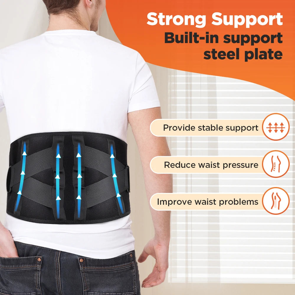 Heating Vibration Massager Belt, Red Light Hot Compress, Waist Support Brace with Massage,