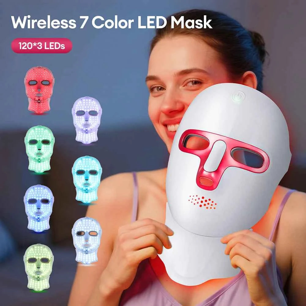 LED Face & Neck Mask – Rechargeable Anti-Wrinkle, Skin Tightening & Whitening Facial Spa Device - Elev8renew