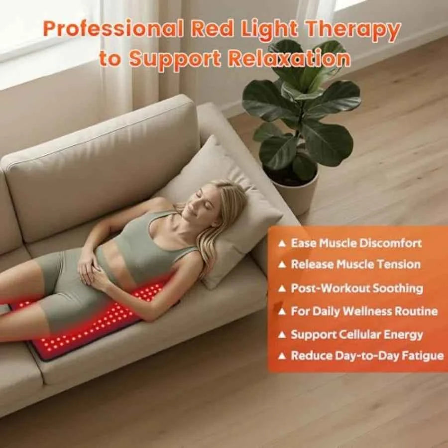 Red Light Therapy Pad for Body, 242 LEDs 24"x12" Large Mat with 33W High Power, 660nm and 850nm