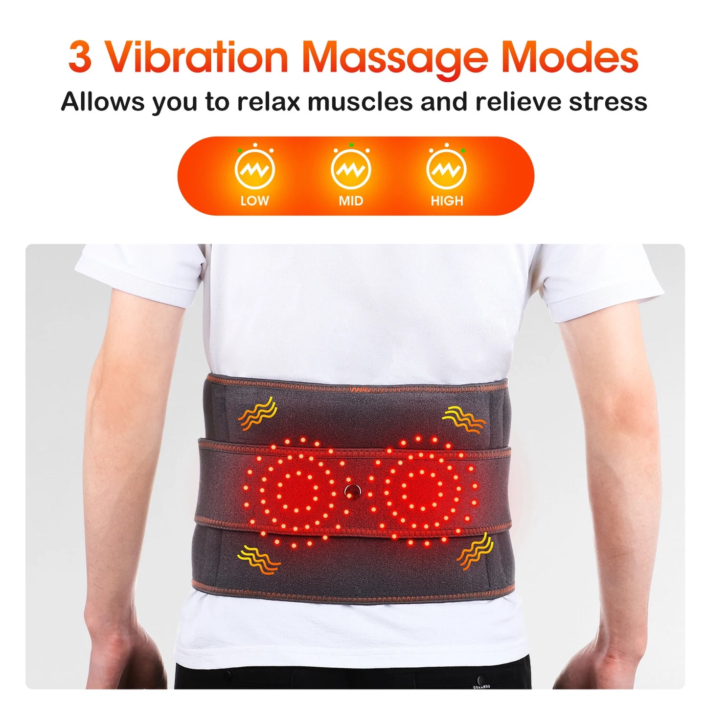 Infrared Heating Waist Massager, Electric Belt Vibration,