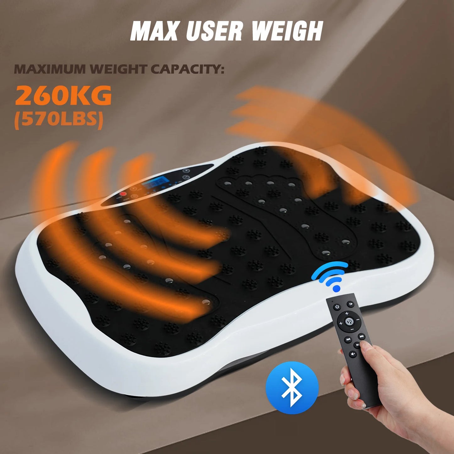 Full-Body Vibration Plate, Exercise Equipment Workout 330lbs, with Resistance Bands Remote Control