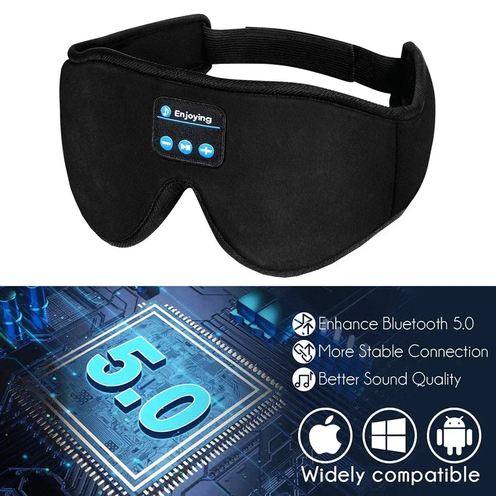3D wireless music headphone, breathable, smart eye mask, Bluetooth headset with mic for IOS/MAC