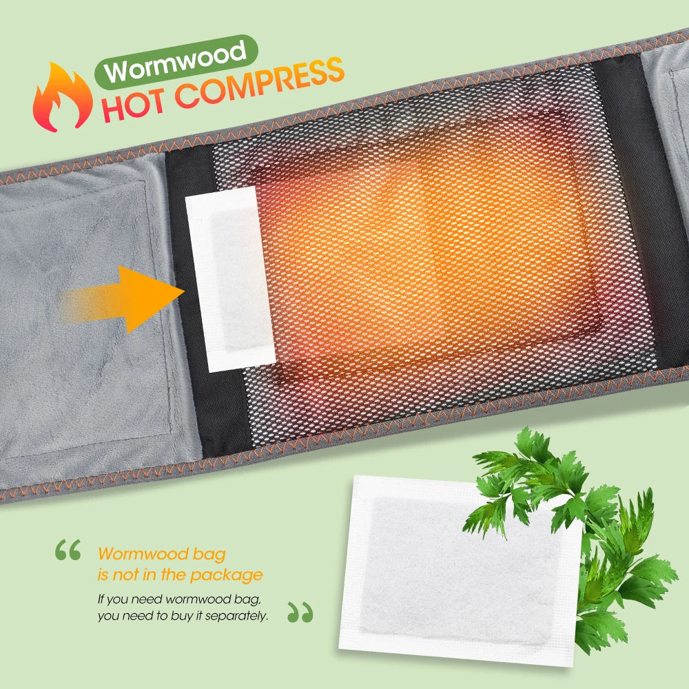 Heating Vibration Massager Belt, Red Light Hot Compress, Waist Support Brace with Massage,