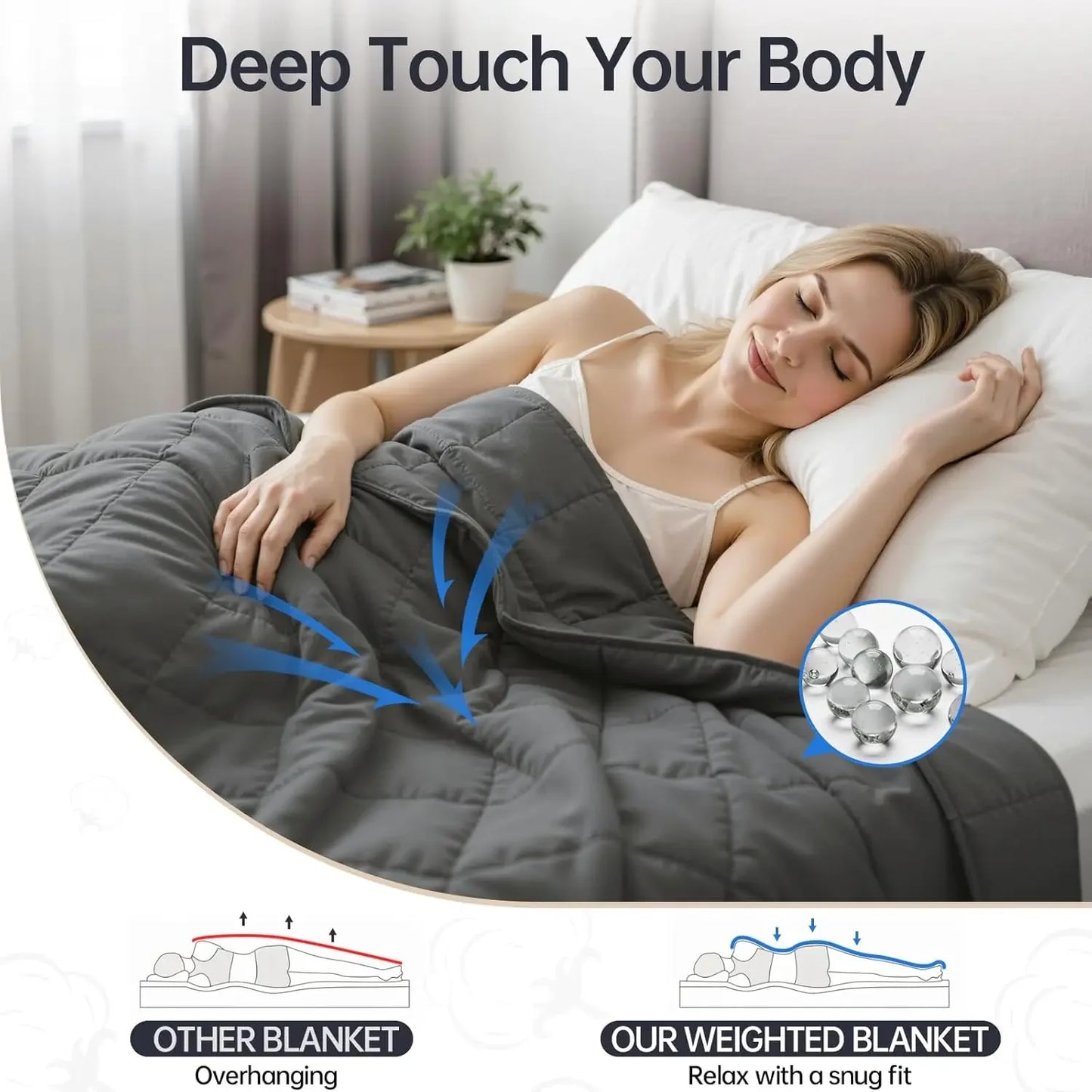 Weighted Blanket for Adults, 20lbs Queen Size, Heavy Cooling Blanket