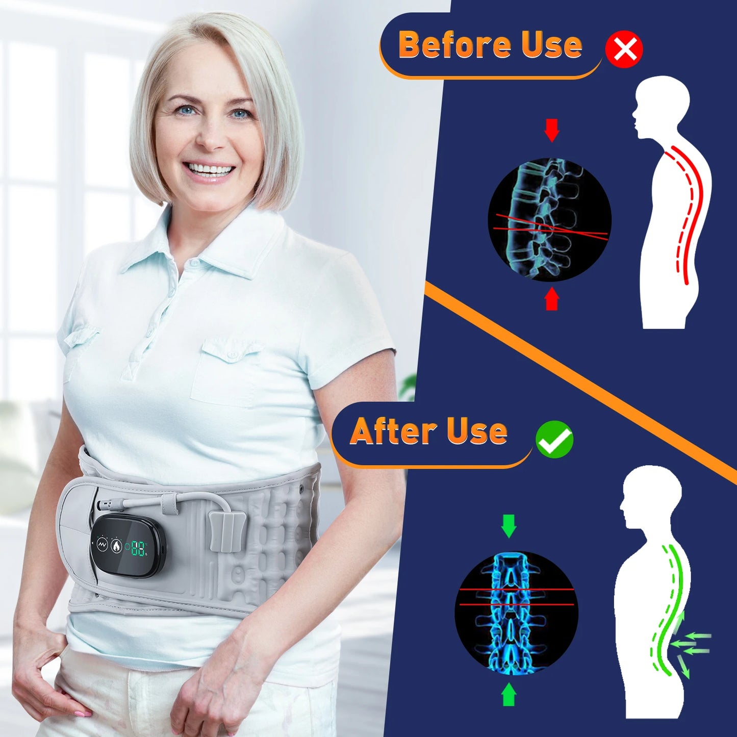 Infrared Heating Waist Massager, Electric Belt Vibration,